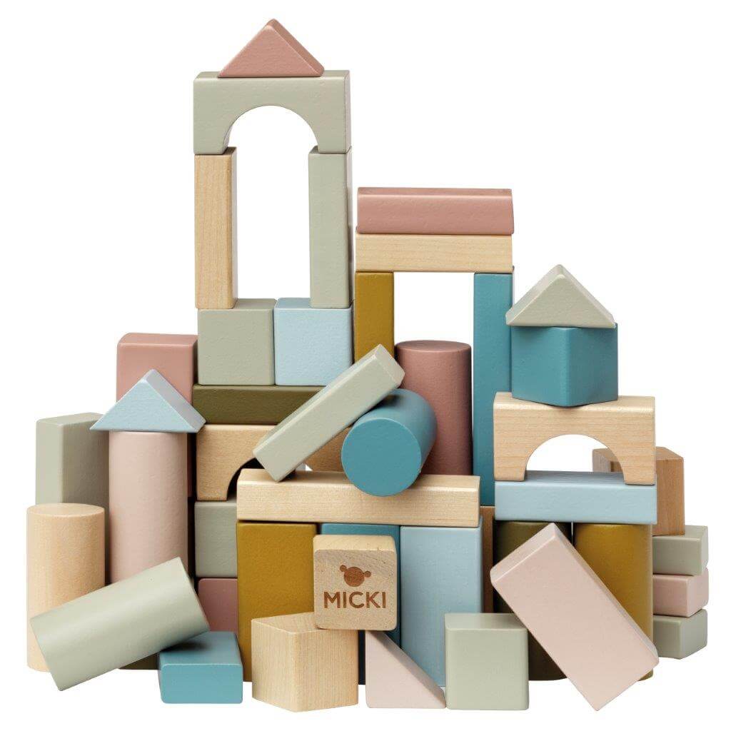Micki Premium - Wooden Building Blocks, 60 pcs - 10.2223 - Axis Toys & Gifts - The Little Lost Bookshop