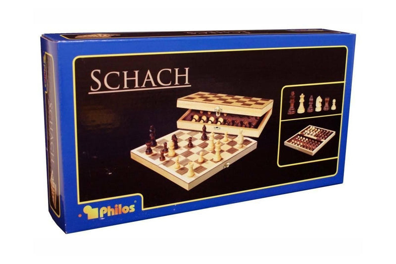 CHESS SET WOOD 30CM PHILOS