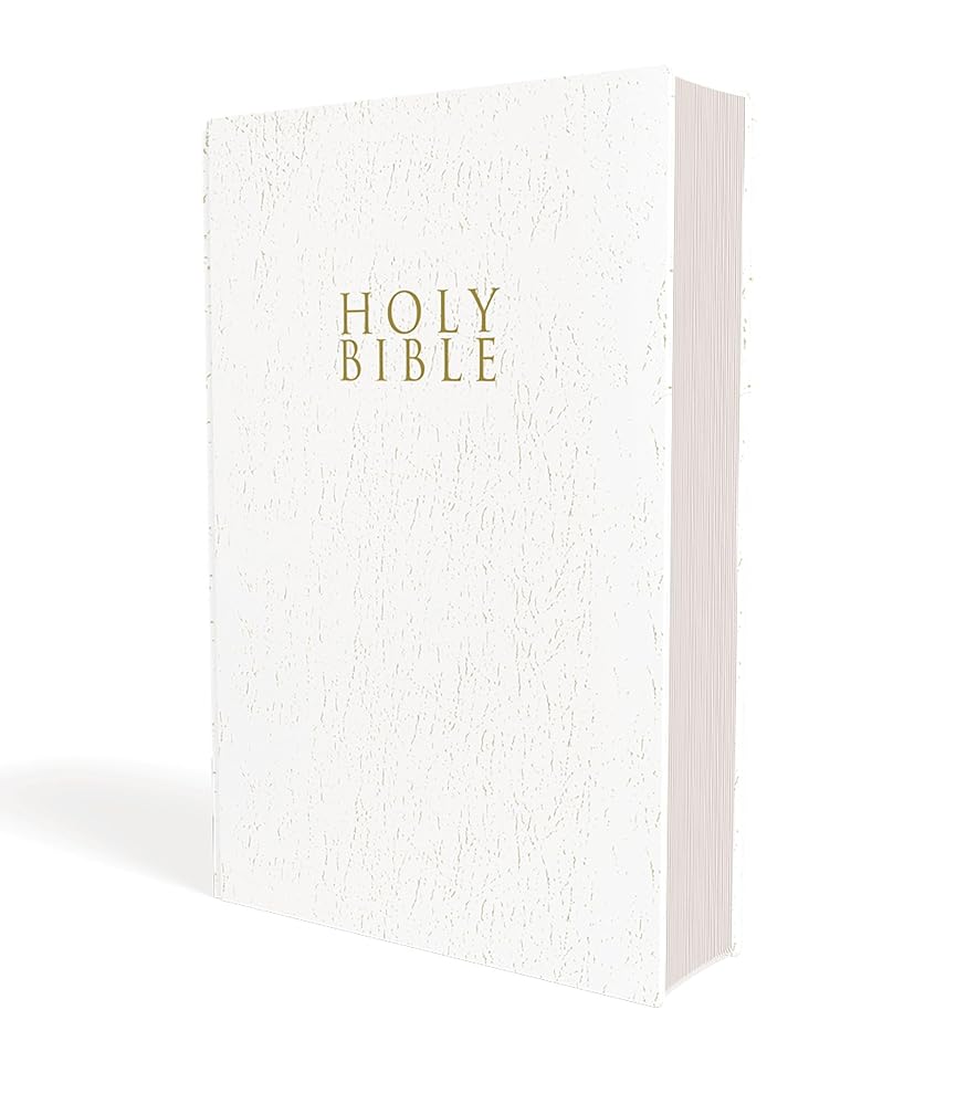 NIV, Gift and Award Bible, Leather-Look, White, Red Letter, Comfort Print cover image