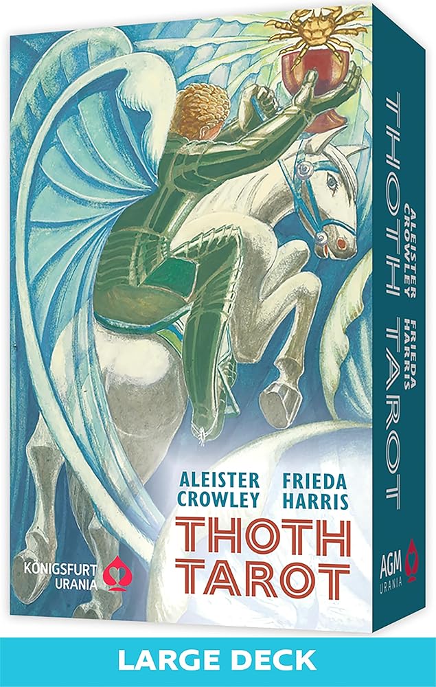 Crowley Thoth Tarot Deck (Large Edition): 78-Card Thoth Tarot Deck (Large Edition) by Aleister Crowley, with Egyptian Symbolism, Qabalistic & Astrological Insights, Occult Knowledge, Painted by Lady Frieda Harris, Plus Booklet cover image
