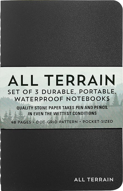 All Terrain Waterproof Notebooks (set of 3) (Dot Grid Pattern) - 9781441322852 - Peter Pauper Press - Peter Pauper Press - The Little Lost Bookshop
