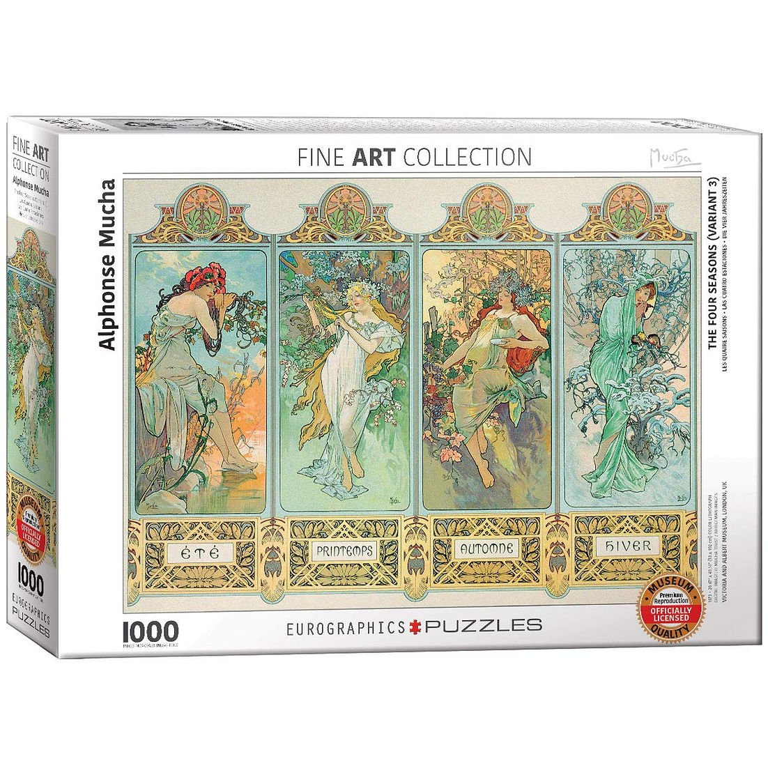 Alphonse Mucha - The Four Seasons Puzzle (1000pc) - 628136608244 - Jigsaw Puzzle - Eurographics - The Little Lost Bookshop
