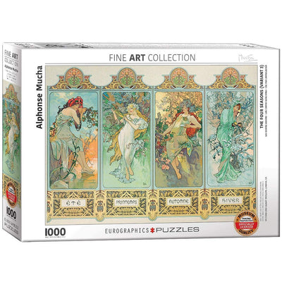 Alphonse Mucha - The Four Seasons Puzzle (1000pc) - 628136608244 - Jigsaw Puzzle - Eurographics - The Little Lost Bookshop
