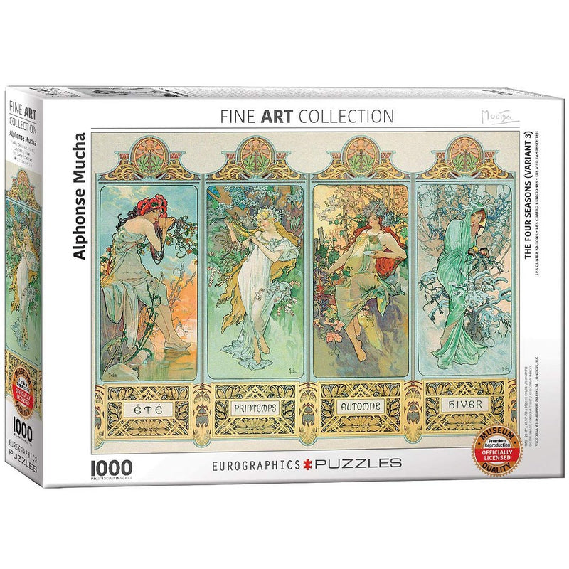 Alphonse Mucha - The Four Seasons Puzzle (1000pc) - 628136608244 - Jigsaw Puzzle - Eurographics - The Little Lost Bookshop