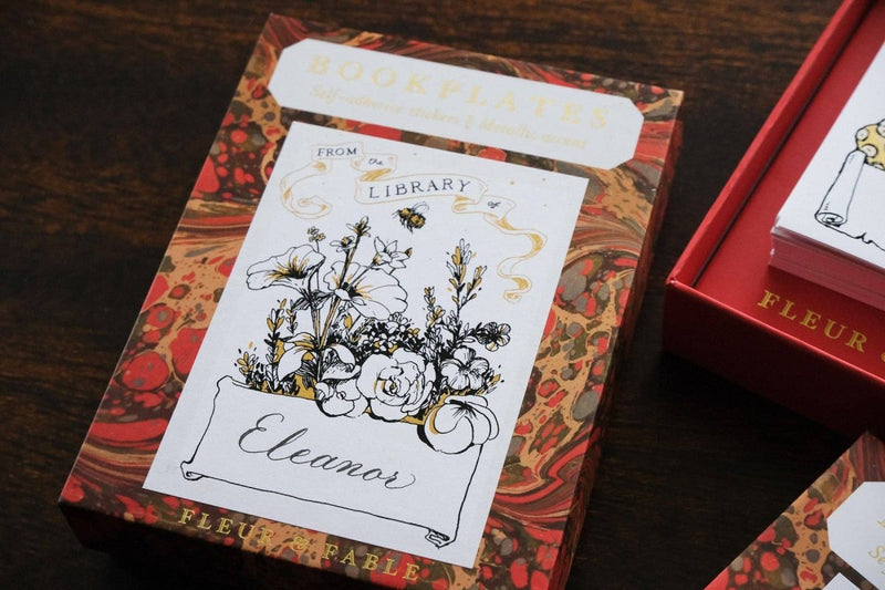 Book Curse bookplates: 10 pack (string tie envelope) - 739601496096 - Bookplate - Fleur & Fable - The Little Lost Bookshop