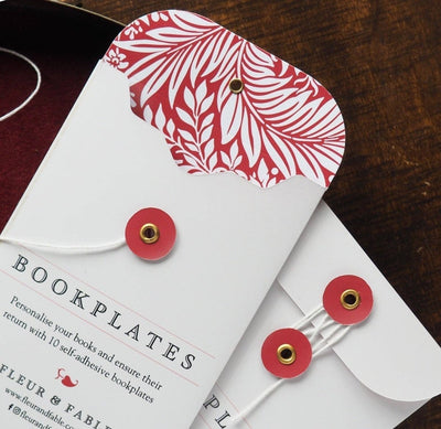 Book Curse bookplates: 10 pack (string tie envelope) - 739601496096 - Bookplate - Fleur & Fable - The Little Lost Bookshop