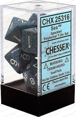 Chessex D7 - Die Set Speckled Polyhedral Sea 7 - Die Set - 601982021054 - Dice - Chessex - The Little Lost Bookshop