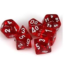 CHX 23074 Translucent Polyhedral Red/White 7 - Die Set - 601982009922 - The Little Lost Bookshop - The Little Lost Bookshop