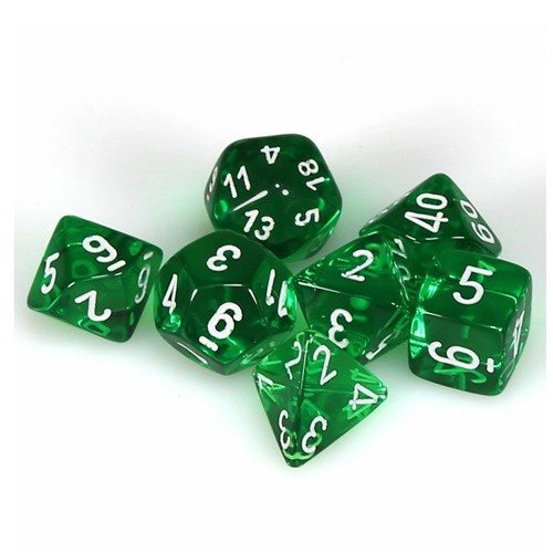 CHX 23075 Translucent Polyhedral Green/White 7 - Die Set - 601982009939 - The Little Lost Bookshop - The Little Lost Bookshop