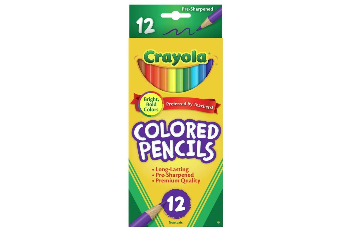 Crayola Coloured Pencils (12 Pack) - 071662040123 - Jedko Games - The Little Lost Bookshop