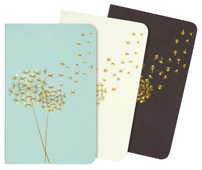 Dandelion Wishes Jotter Notebooks (set of 3) - 9781441326676 - Inc. Peter Pauper Press - Peter Pauper Press - The Little Lost Bookshop