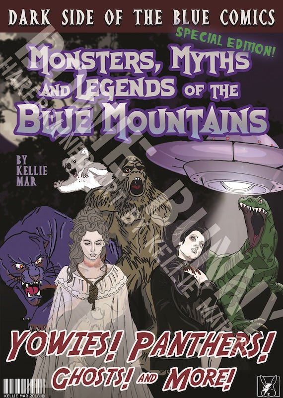 Dark Side of the Blue Comics - Monsters, Myths and Legends of the Blue Mountains - dark01 - Kellie Mar - Bowie Bunny - The Little Lost Bookshop