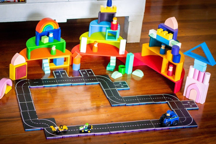 Learn & Grow Magnetic Tile Topper - Road Pack (40 Piece) - LAGT - TOPPER - ROAD - PACK - Learn and Grow Toys - The Little Lost Bookshop