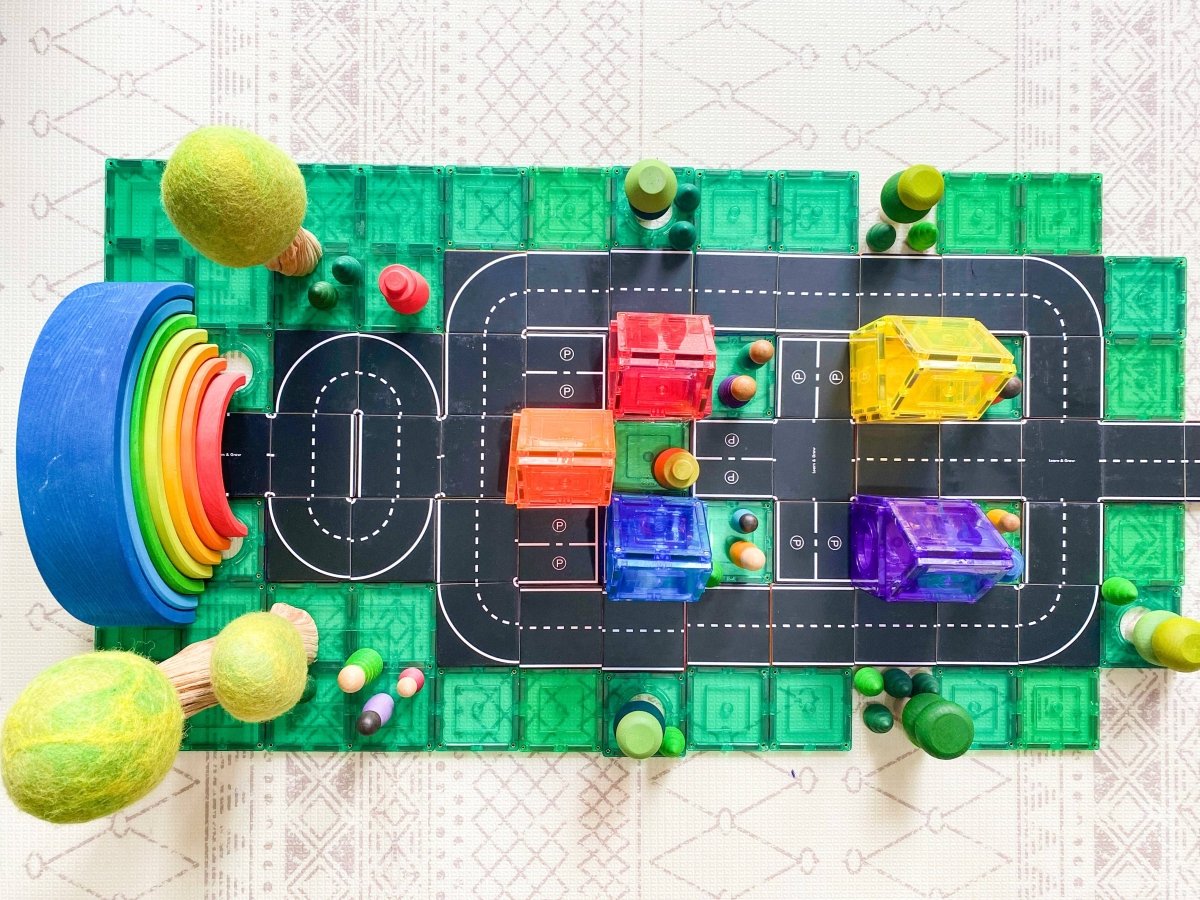 Learn & Grow Magnetic Tile Topper - Road Pack (40 Piece) - LAGT - TOPPER - ROAD - PACK - Learn and Grow Toys - The Little Lost Bookshop