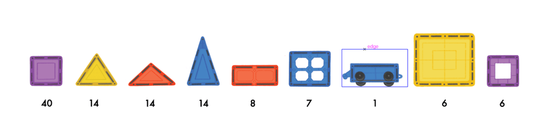 Learn & Grow Magnetic Tiles - 110 piece set - New Design - Learn and Grow Toys - The Little Lost Bookshop