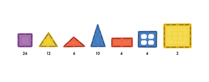 Learn & Grow Magnetic Tiles - 64 piece set - New Design - MT - 64PC - S - Learn and Grow Toys - The Little Lost Bookshop