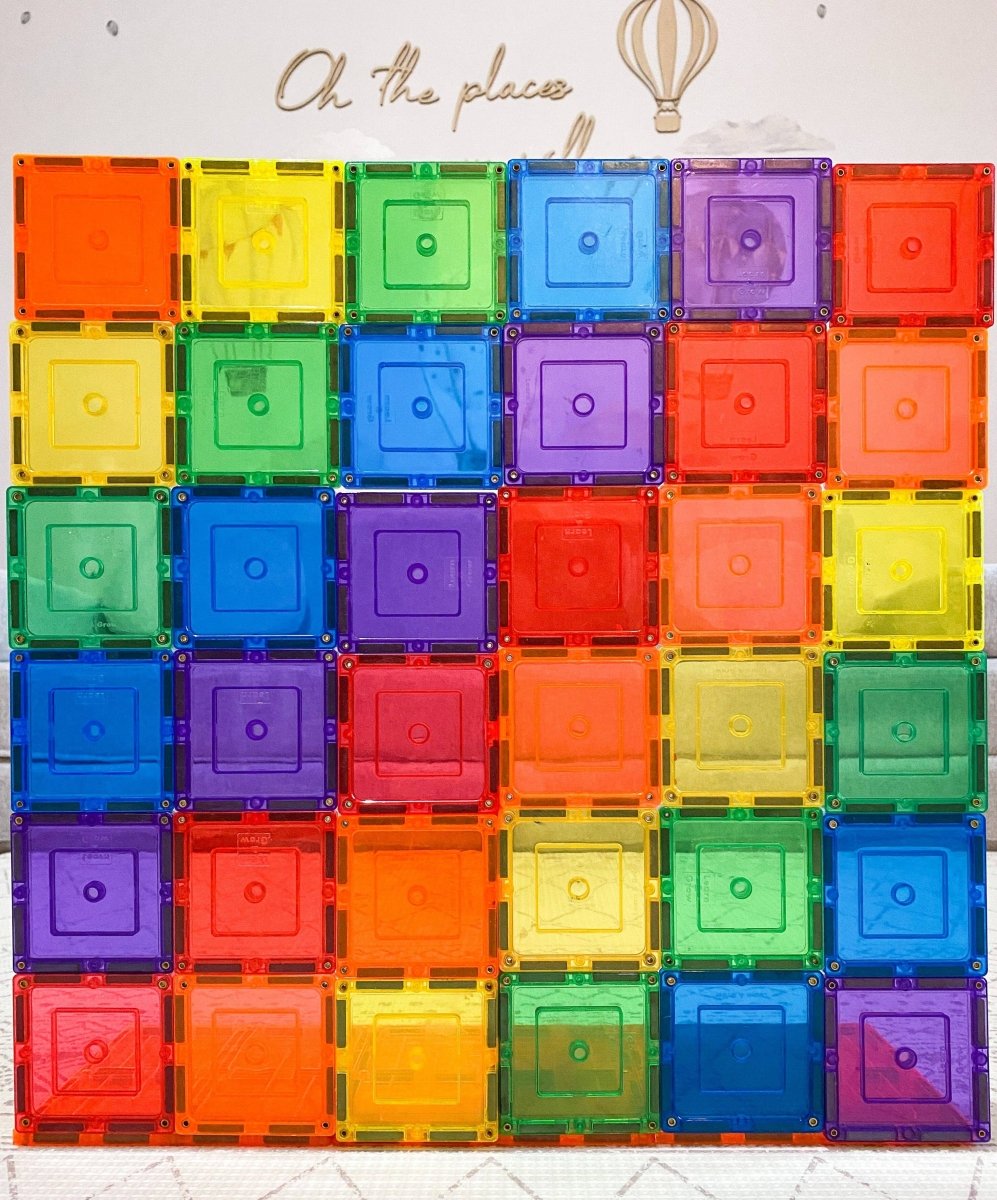Learn & Grow Magnetic Tiles - Small Square Pack (36 piece) - LAGT_36PC_SML_SQ_PACK - Learn and Grow Toys - The Little Lost Bookshop
