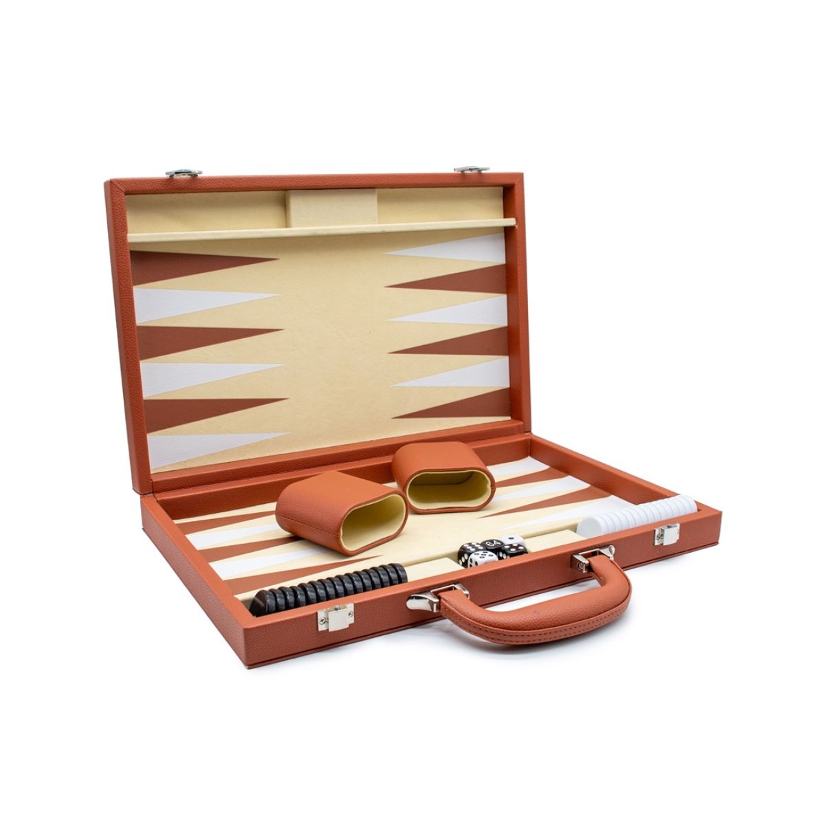 LPG Classics Leather Backgammon Set - Brown - 9360578000880 - Game - Let's Play Games - The Little Lost Bookshop