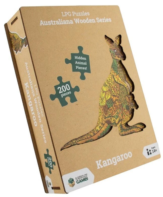 LPG Wooden Puzzle Kangaroo - 742033922903 - Let's Play Games - The Little Lost Bookshop