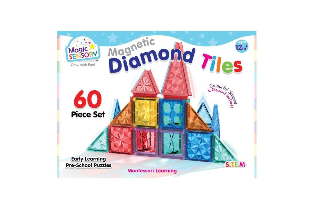 Magnetic Diamond Tiles 60 Piece Set - 9350375019833 - The Little Lost Bookshop - The Little Lost Bookshop