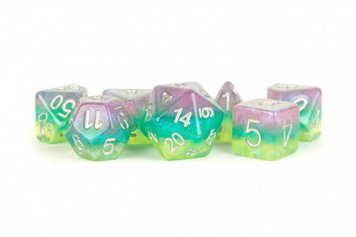 MDG Resin 16mm Polyhedral Dice Set - Layered Stardust Radiance - 687700231691 - Dice - Metallic Dice Games - The Little Lost Bookshop