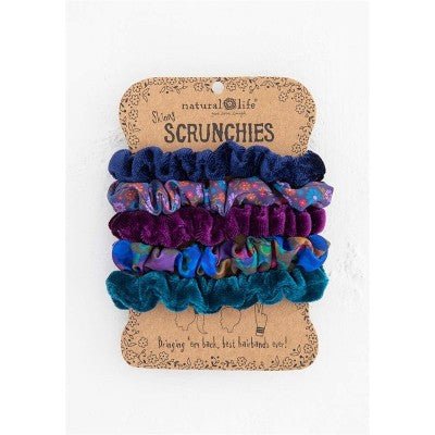 Mixed Scrunchies (Dark Blue) - HDBN433 - Natural Life - The Little Lost Bookshop