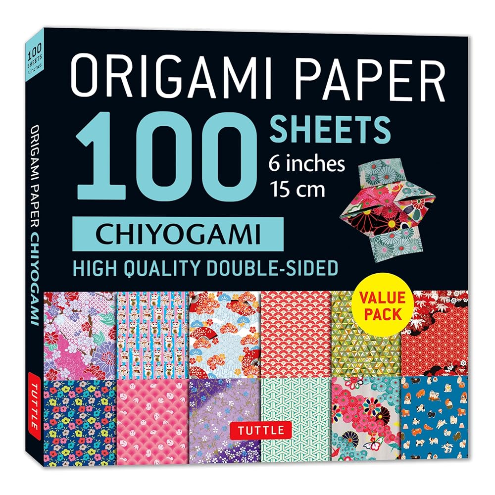 Origami Paper 100 Sheets Chiyogami 6" (15 cm): Tuttle Origami Paper: Double - Sided Origami Sheets Printed with 12 Different Patterns (Instructions for 5 Projects Included) - 9780804856980 - Tuttle Studio - Tuttle Publishing - The Little Lost Bookshop