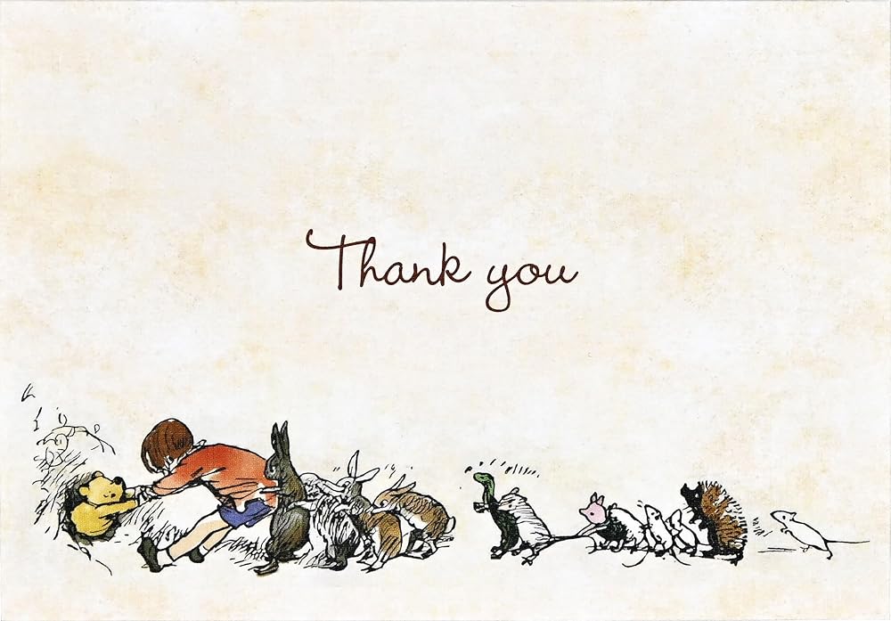 Pooh Bear Thank You Notes (14 Cards, 15 Self - Sealing Envelopes) - 9781441343956 - Peter Pauper Press - Peter Pauper Press - The Little Lost Bookshop