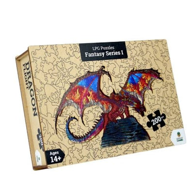 Wooden Puzzle Fantasy Series: Dragon Flight (200pc) - 9360578000606 - Let's Play Games - The Little Lost Bookshop