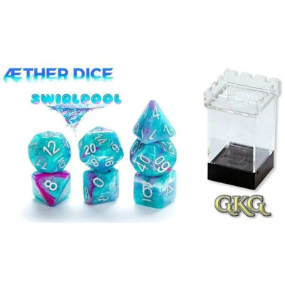 Aether Dice - Swirlpool (Set of 7 Polyhedral dice) - 633696907478 - Board Games - The Little Lost Bookshop