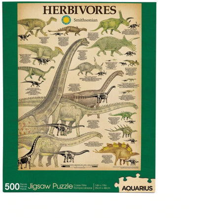 Aquarius Herbivore Dinosaur Puzzle (500pc) - 840391149847 - Board Games - The Little Lost Bookshop