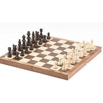 Chess Set Wood 15" Inlaid - 25766200044 - Board Game - Ventura Games - The Little Lost Bookshop