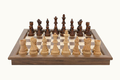 Dal Rossi Chess Set Walnut Folding 18'' - 9331863000816 - Chess - Dal Rossi - The Little Lost Bookshop