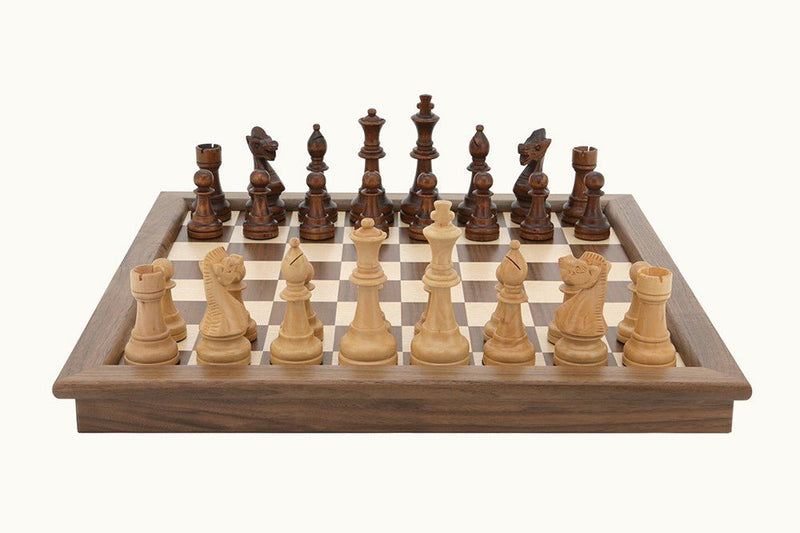 Dal Rossi Chess Set Walnut Folding 18&