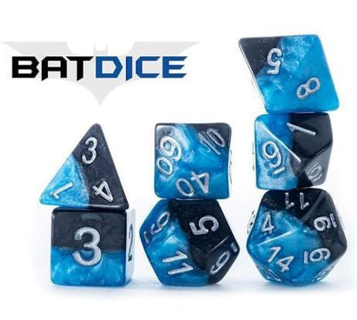 Halfsies Dice - Bat 7 Polyhedral Set - 633696907249 - Dice - Gate Keeper Games - The Little Lost Bookshop