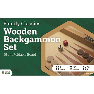 LPG Wooden Folding Backgammon Case 45cm - LPG BG45A - Backgammon - Board Games - The Little Lost Bookshop