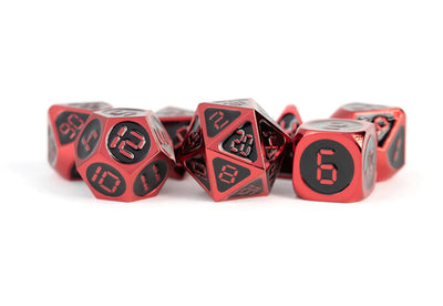 MDG Metal Dice Set 16mm (Red with Black Enamel) - 680599383557 - Board Games - The Little Lost Bookshop