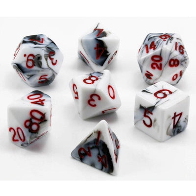 MDG Mini Polyhedral Dice Set (Red/Marble) - 852678889285 - Board Games - The Little Lost Bookshop