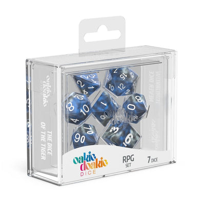 Oakie Doakie Dice RPG Set GemiDice - Liquid Steel (7) - 4056133701389 - Dice - Oakie Doakie - The Little Lost Bookshop