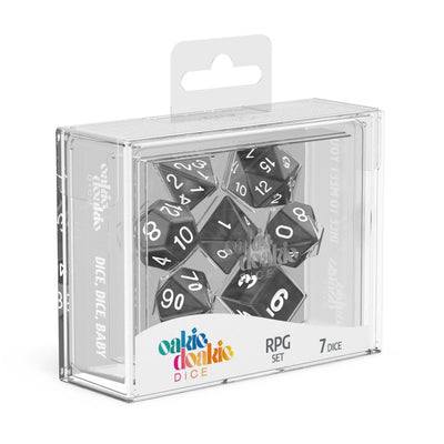 Oakie Doakie Dice RPG Set Solid Black - 4056133701006 - Dice - Oakie Doakie - The Little Lost Bookshop