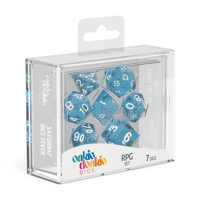 Oakie Doakie Dice RPG Set Speckled Light Blue - 4056133701181 - Dice - Oakie Doakie - The Little Lost Bookshop