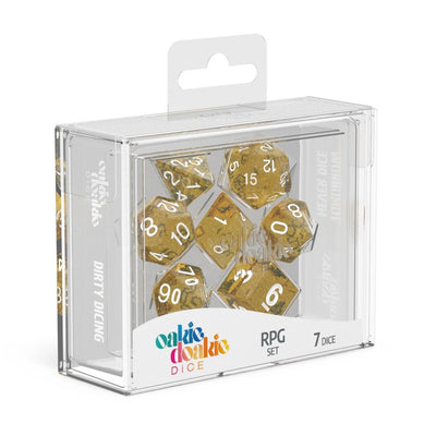 Oakie Doakie Dice RPG Set Speckled - Orange (7) - 4056133701167 - Dice - Oakie Doakie - The Little Lost Bookshop