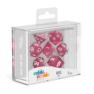 Oakie Doakie Dice RPG Set Speckled Pink (7) - 4056133701150 - Board Games - The Little Lost Bookshop