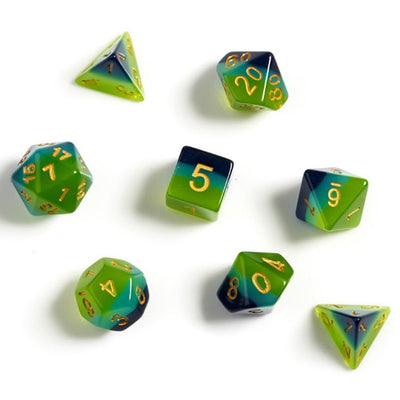 Sirius Dice - Green/Blue Translucent Dice Set - 850001609210 - Let's Play Games - The Little Lost Bookshop