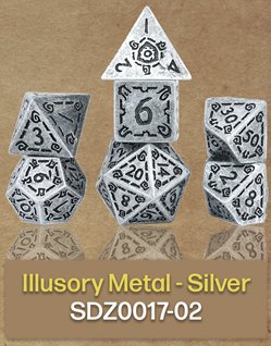 Sirius Dice - Illusory Metal (Silver) - 810113710020 - Board Games - The Little Lost Bookshop