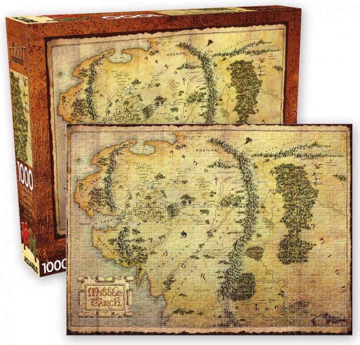 The Hobbit Middle Earth Map Puzzle 1000 pcs - 840391148857 - Jigsaw Puzzle - Aquarius - The Little Lost Bookshop