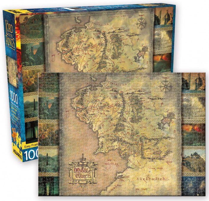 The Lord of the Rings Middle Earth Map Puzzle 1000 pcs - 840391148840 - Jigsaw Puzzle - Aquarius - The Little Lost Bookshop