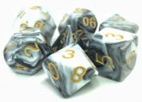 Tmg Dice Smoky Silage White/Black Fusion (Set Of 7) - 9781947941793 - Dice - TMG - The Little Lost Bookshop
